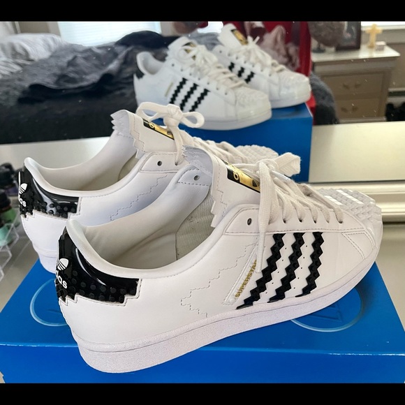 Superstar Lego Adidas Shell Tops, Size- Men 7.5, Color- Lego Theme/White/Black - Picture 5 of 7